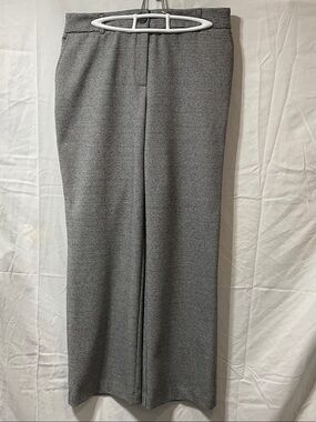 Gray Textured Knit Straight Leg Pants